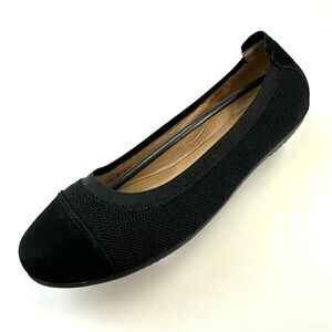 Josef Seibel black ballet flat Womens Size 40 knit toe cap leather insole